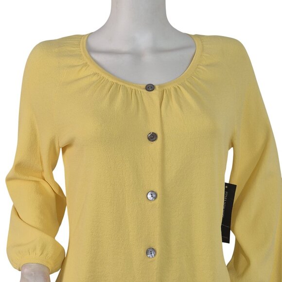 Jones New York Collection Women's Cardigan Top Blouse Size S Yellow (40) - Picture 2 of 10